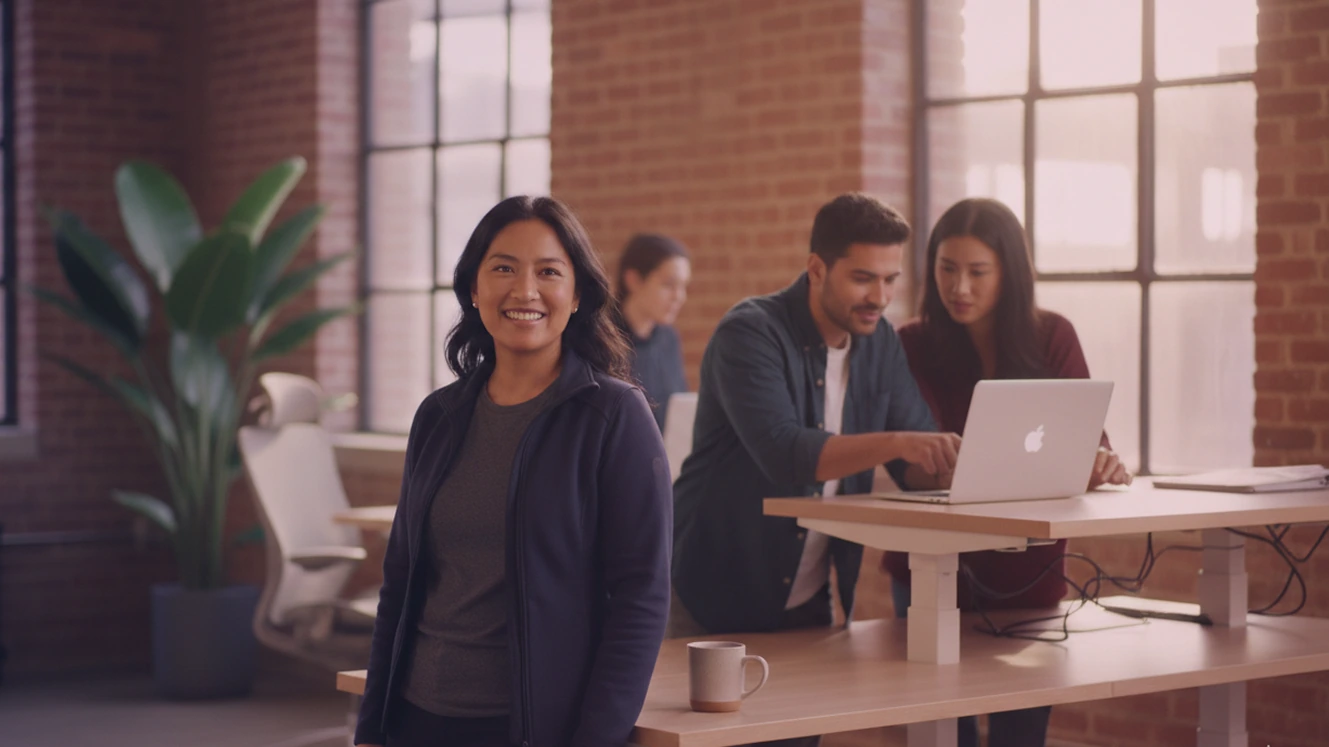 An approachable tech founder scaling her hiring bar and delegating interviews with confidence using Maslow.