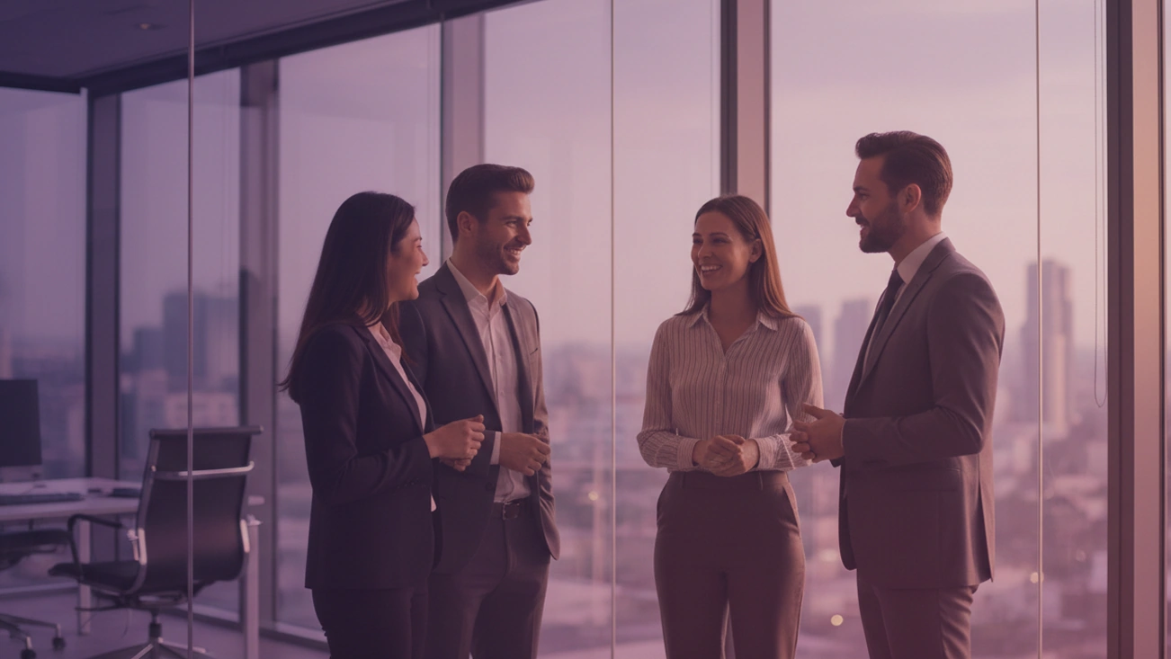 A professional People Team collaborating in a modern office using Maslow to review structured hiring criteria.